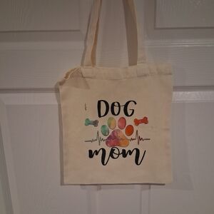 Canvas Tote Bag Graphic, Dog Mom Size 11.5 X 13 Inches